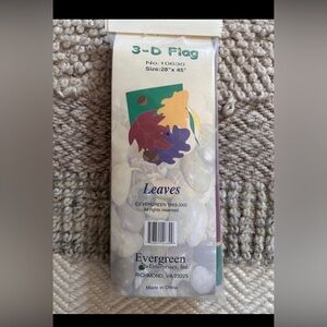 Evergreen “Leaves" Sculpted Applique 3D Blends Large Flag 28" x 45” Vintage